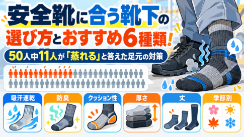 安全靴に合う靴下の選び方とおすすめ6種類！50人中11人が「蒸れる」と答えた足元の対策