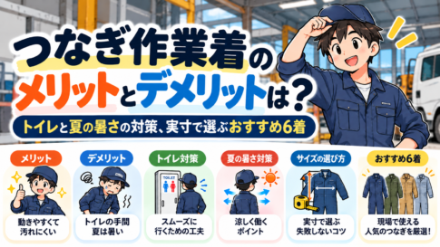 つなぎ作業着のメリットとデメリットは？トイレと夏の暑さの対策、実寸で選ぶおすすめ6着