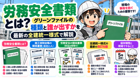 労務安全書類とは？グリーンファイルの種類と誰が出すかを最新の全建統一様式で解説