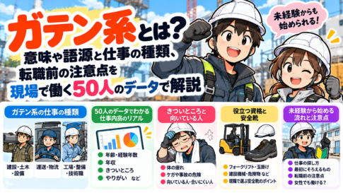 ガテン系とは？意味や語源と仕事の種類、転職前の注意点を現場で働く50人のデータで解説