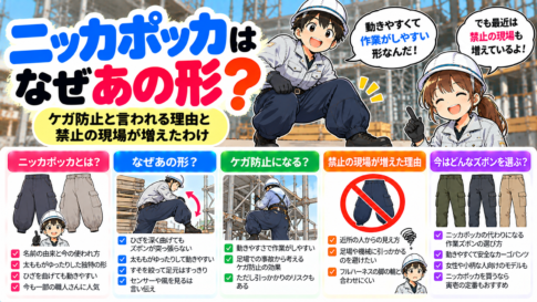 ニッカポッカはなぜあの形？ケガ防止と言われる理由と禁止の現場が増えたわけ
