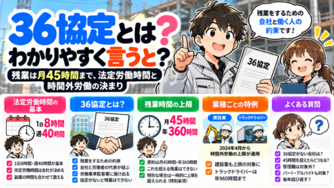 36協定とはわかりやすく言うと？残業は月45時間まで！法定労働時間と時間外労働の決まり