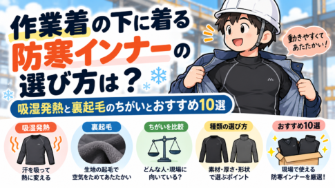 作業着の下に着る防寒インナーの選び方は?吸湿発熱と裏起毛のちがいとおすすめ10選