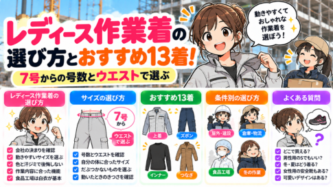 レディース作業着の選び方とおすすめ13着！7号からの号数とウエストで選ぶ【2026年秋冬】