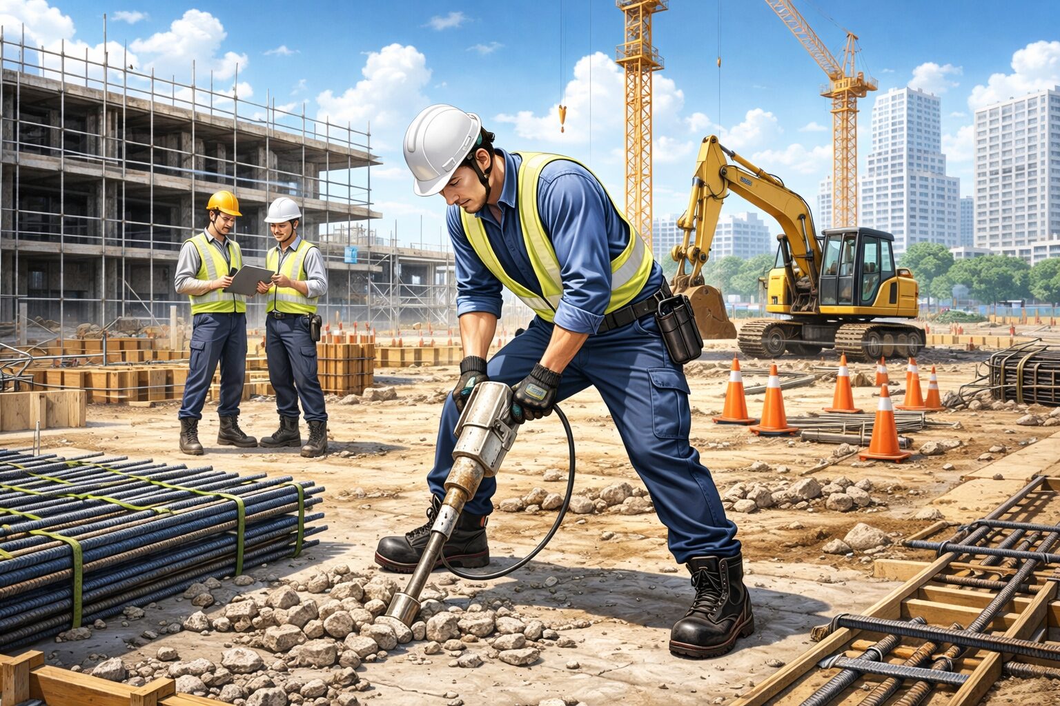 安全靴を履いて仕事をする人のイメージ