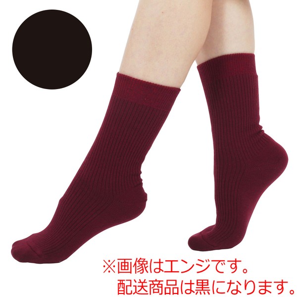 ひだまり（R） ダブルソックス 婦人用 22〜24cm 黒