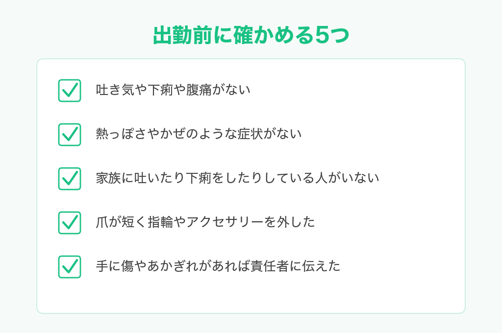 出勤前に確かめる5つのチェックリスト