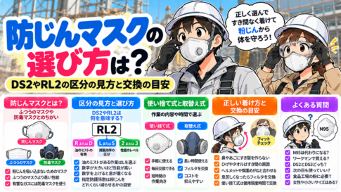防じんマスクの選び方は？DS2やRL2の区分の見方と交換の目安