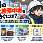 現場の一酸化炭素中毒を防ぐには?冬の暖房や発電機の換気と警報器の使い方