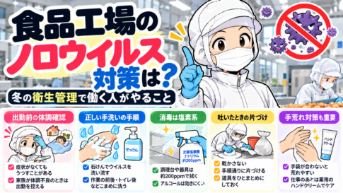 食品工場のノロウイルス対策は？冬の衛生管理で働く人がやること